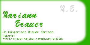 mariann brauer business card